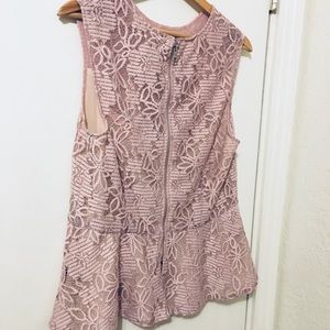 Lilac lace peplum top